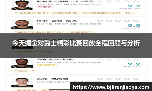 今天掘金对爵士精彩比赛回放全程回顾与分析